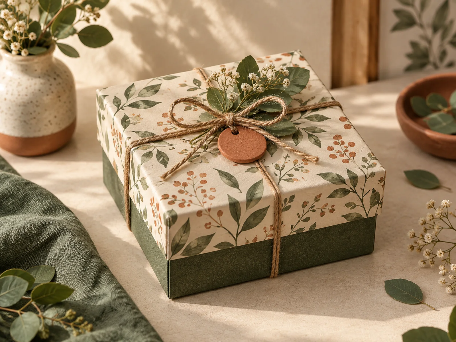 Handmade botanical gift box